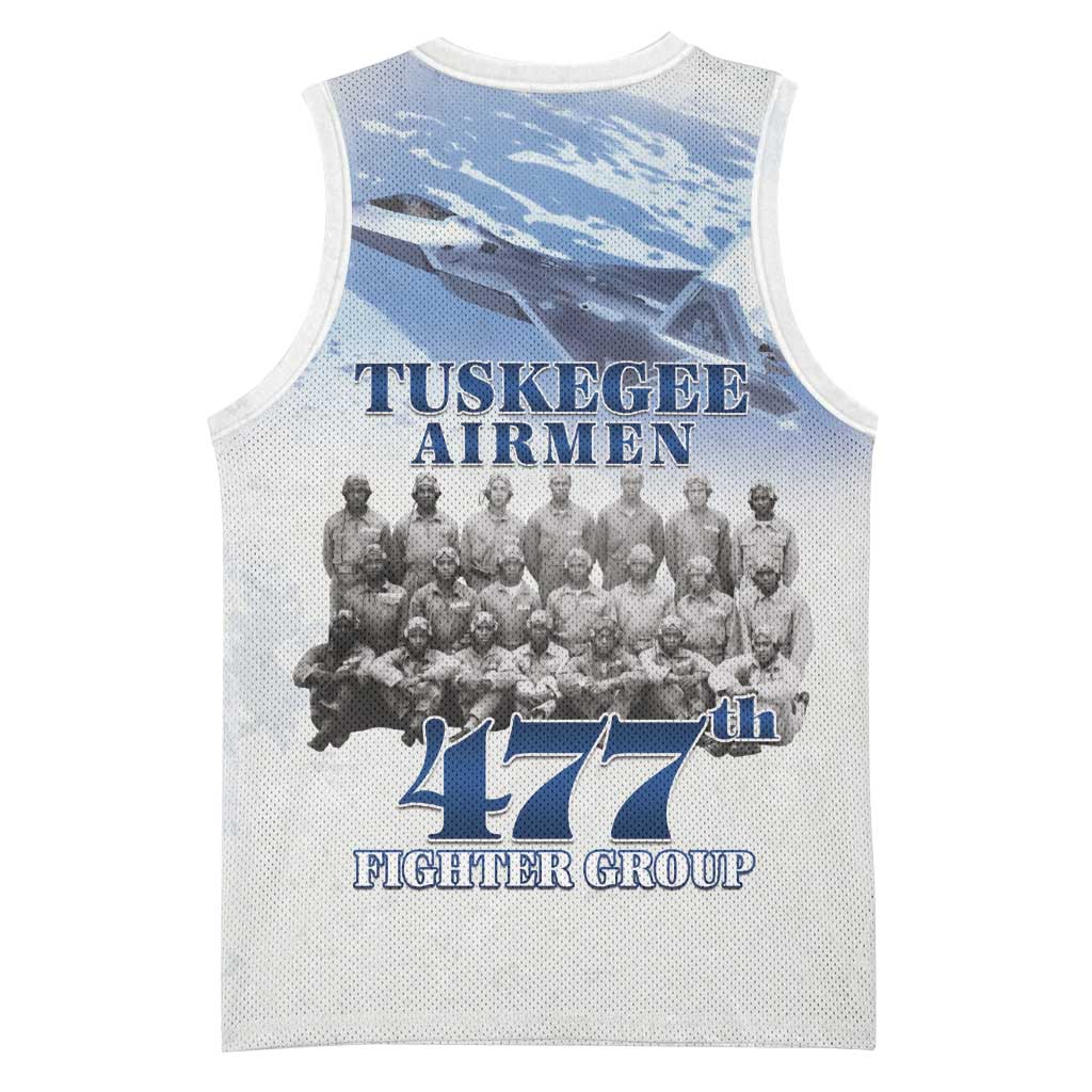 Tuskegee Airmen 477th Fighter Group Basketball Jersey Blue Sky Heritage - Wonder Print Shop