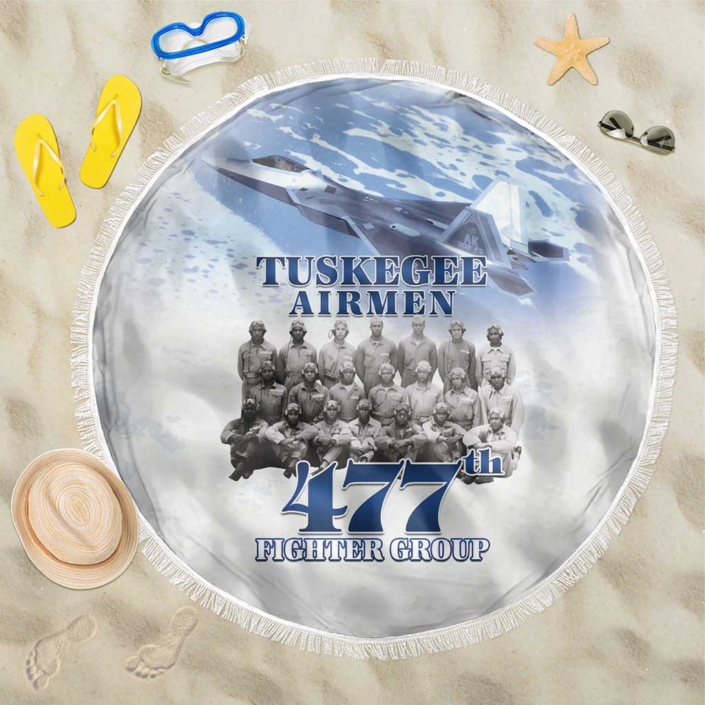 Tuskegee Airmen 477th Fighter Group Beach Blanket Blue Sky Heritage - Wonder Print Shop