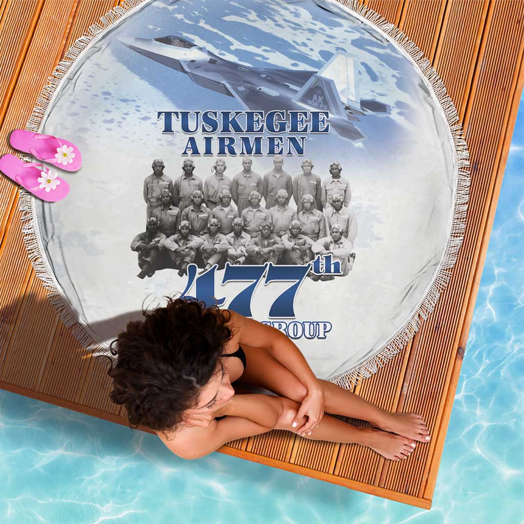 Tuskegee Airmen 477th Fighter Group Beach Blanket Blue Sky Heritage - Wonder Print Shop