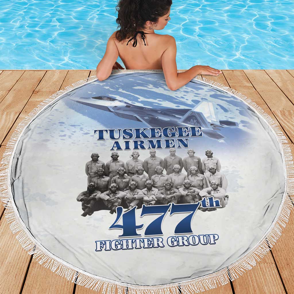 Tuskegee Airmen 477th Fighter Group Beach Blanket Blue Sky Heritage - Wonder Print Shop