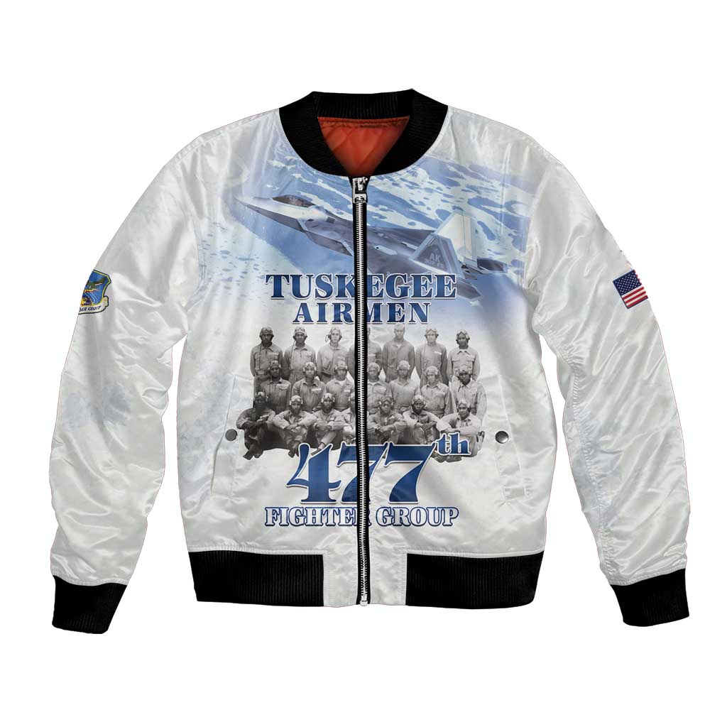 Tuskegee Airmen 477th Fighter Group Bomber Jacket Blue Sky Heritage - Wonder Print Shop