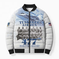 Tuskegee Airmen 477th Fighter Group Bomber Puffer Jacket Blue Sky Heritage - Wonder Print Shop