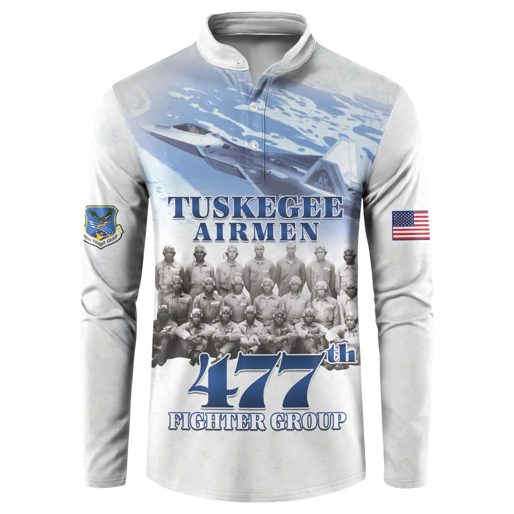 Tuskegee Airmen 477th Fighter Group Button Sweatshirt Blue Sky Heritage - Wonder Print Shop