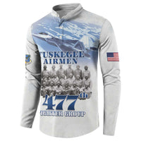 Tuskegee Airmen 477th Fighter Group Button Sweatshirt Blue Sky Heritage - Wonder Print Shop