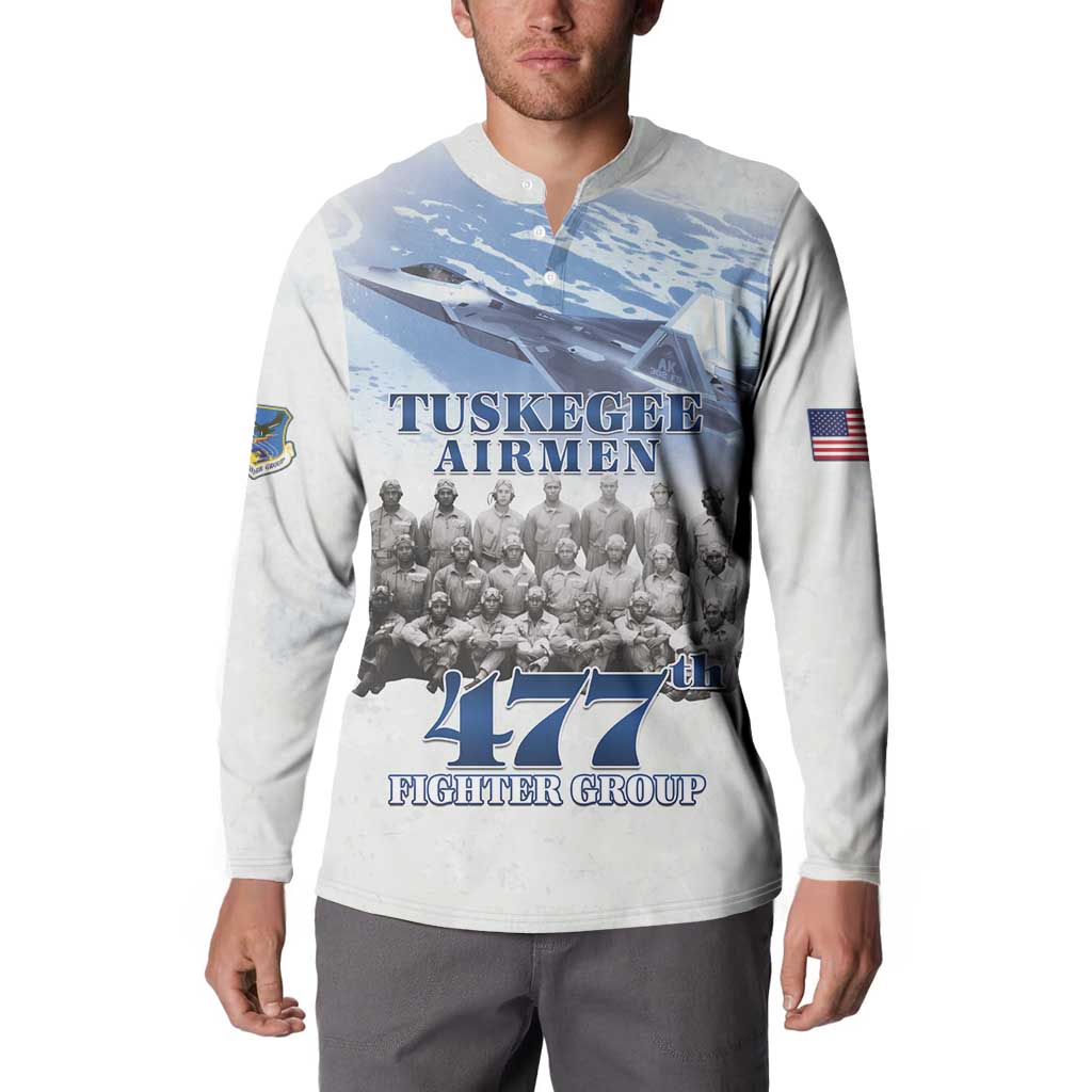 Tuskegee Airmen 477th Fighter Group Button Sweatshirt Blue Sky Heritage - Wonder Print Shop
