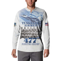 Tuskegee Airmen 477th Fighter Group Button Sweatshirt Blue Sky Heritage - Wonder Print Shop