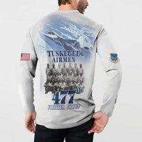 Tuskegee Airmen 477th Fighter Group Button Sweatshirt Blue Sky Heritage - Wonder Print Shop