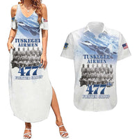 Tuskegee Airmen 477th Fighter Group Couples Matching Summer Maxi Dress and Hawaiian Shirt Blue Sky Heritage - Wonder Print Shop