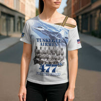 Tuskegee Airmen 477th Fighter Group Cross Shoulder Shirt Blue Sky Heritage - Wonder Print Shop