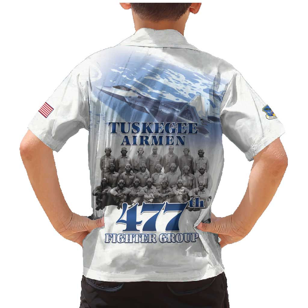 Tuskegee Airmen 477th Fighter Group Family Matching Mermaid Dress and Hawaiian Shirt Blue Sky Heritage - Wonder Print Shop