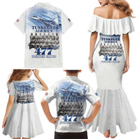 Tuskegee Airmen 477th Fighter Group Family Matching Mermaid Dress and Hawaiian Shirt Blue Sky Heritage - Wonder Print Shop