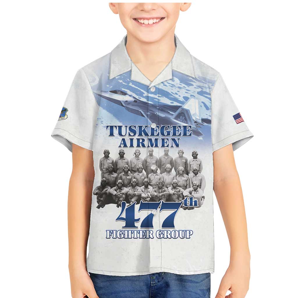 Tuskegee Airmen 477th Fighter Group Family Matching Mermaid Dress and Hawaiian Shirt Blue Sky Heritage - Wonder Print Shop