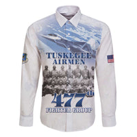 Tuskegee Airmen 477th Fighter Group Family Matching Off The Shoulder Long Sleeve Dress and Hawaiian Shirt Blue Sky Heritage - Wonder Print Shop