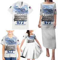 Tuskegee Airmen 477th Fighter Group Family Matching Puletasi and Hawaiian Shirt Blue Sky Heritage - Wonder Print Shop
