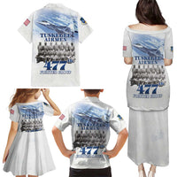 Tuskegee Airmen 477th Fighter Group Family Matching Puletasi and Hawaiian Shirt Blue Sky Heritage - Wonder Print Shop