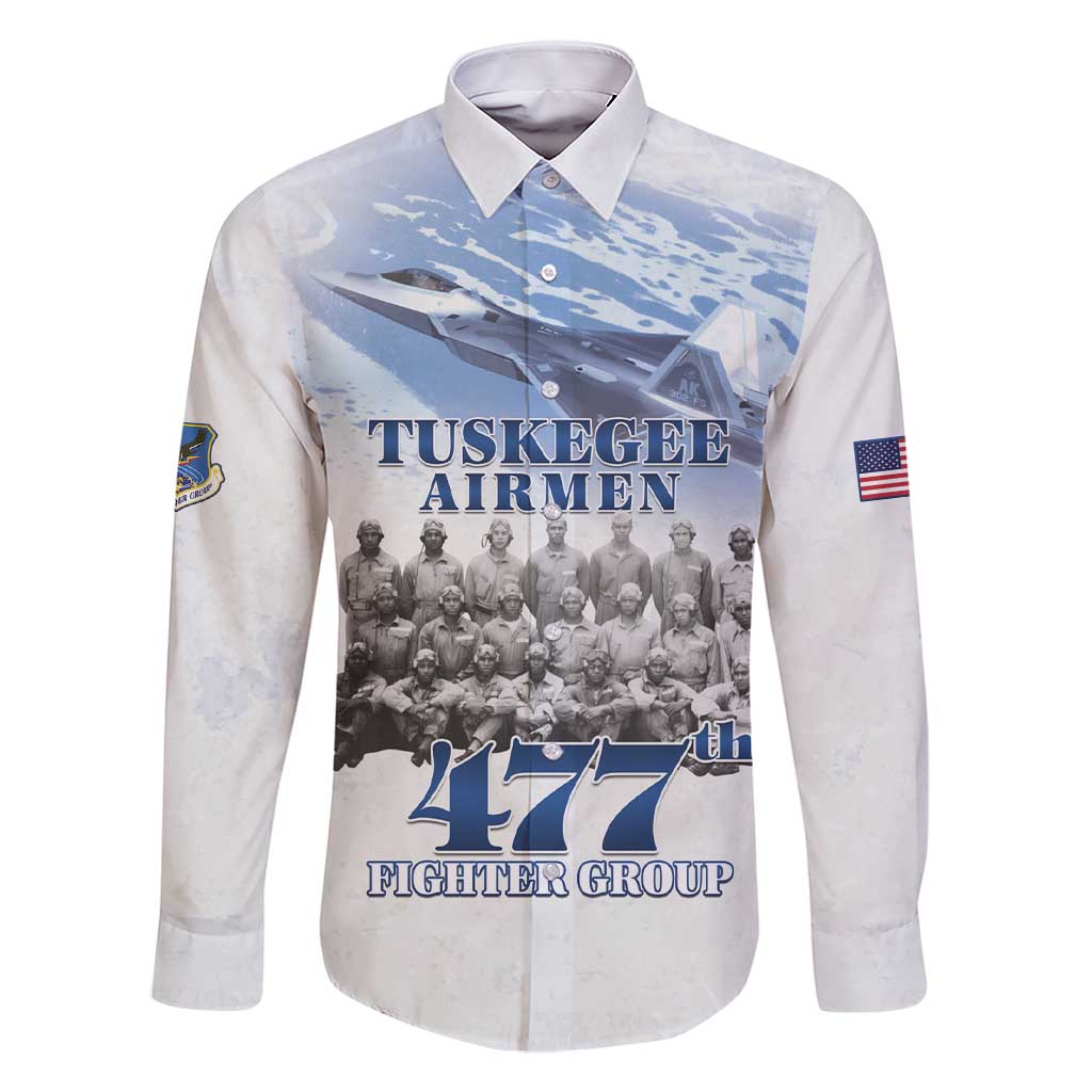 Tuskegee Airmen 477th Fighter Group Family Matching Short Sleeve Bodycon Dress and Hawaiian Shirt Blue Sky Heritage - Wonder Print Shop