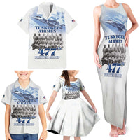 Tuskegee Airmen 477th Fighter Group Family Matching Tank Maxi Dress and Hawaiian Shirt Blue Sky Heritage - Wonder Print Shop