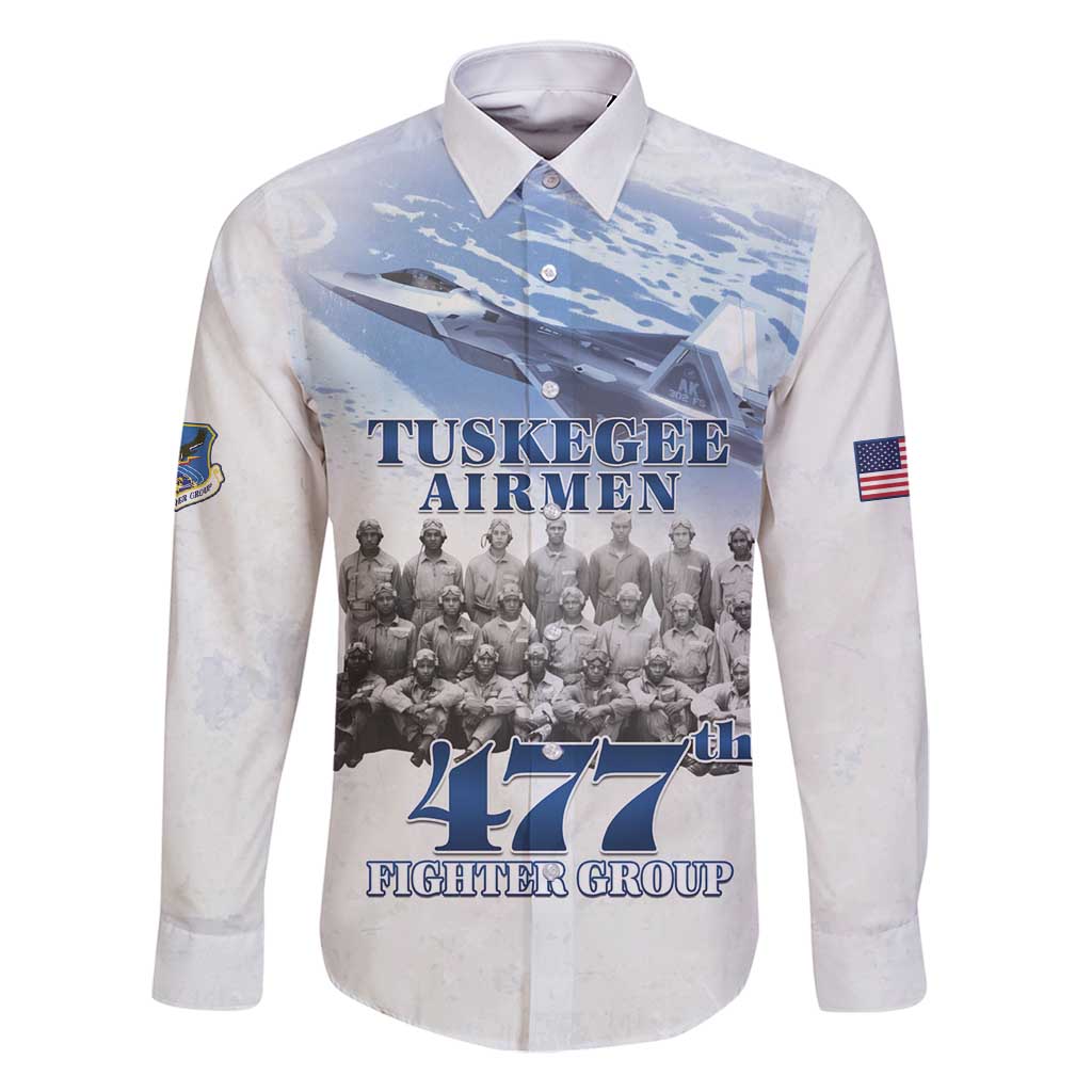Tuskegee Airmen 477th Fighter Group Family Matching Tank Maxi Dress and Hawaiian Shirt Blue Sky Heritage - Wonder Print Shop