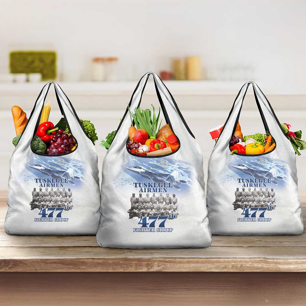 Tuskegee Airmen 477th Fighter Group Grocery Bag Blue Sky Heritage - Wonder Print Shop