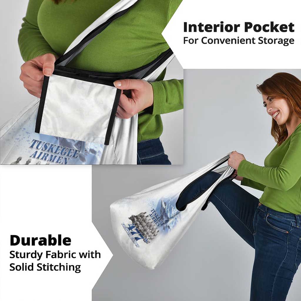 Tuskegee Airmen 477th Fighter Group Grocery Bag Blue Sky Heritage - Wonder Print Shop