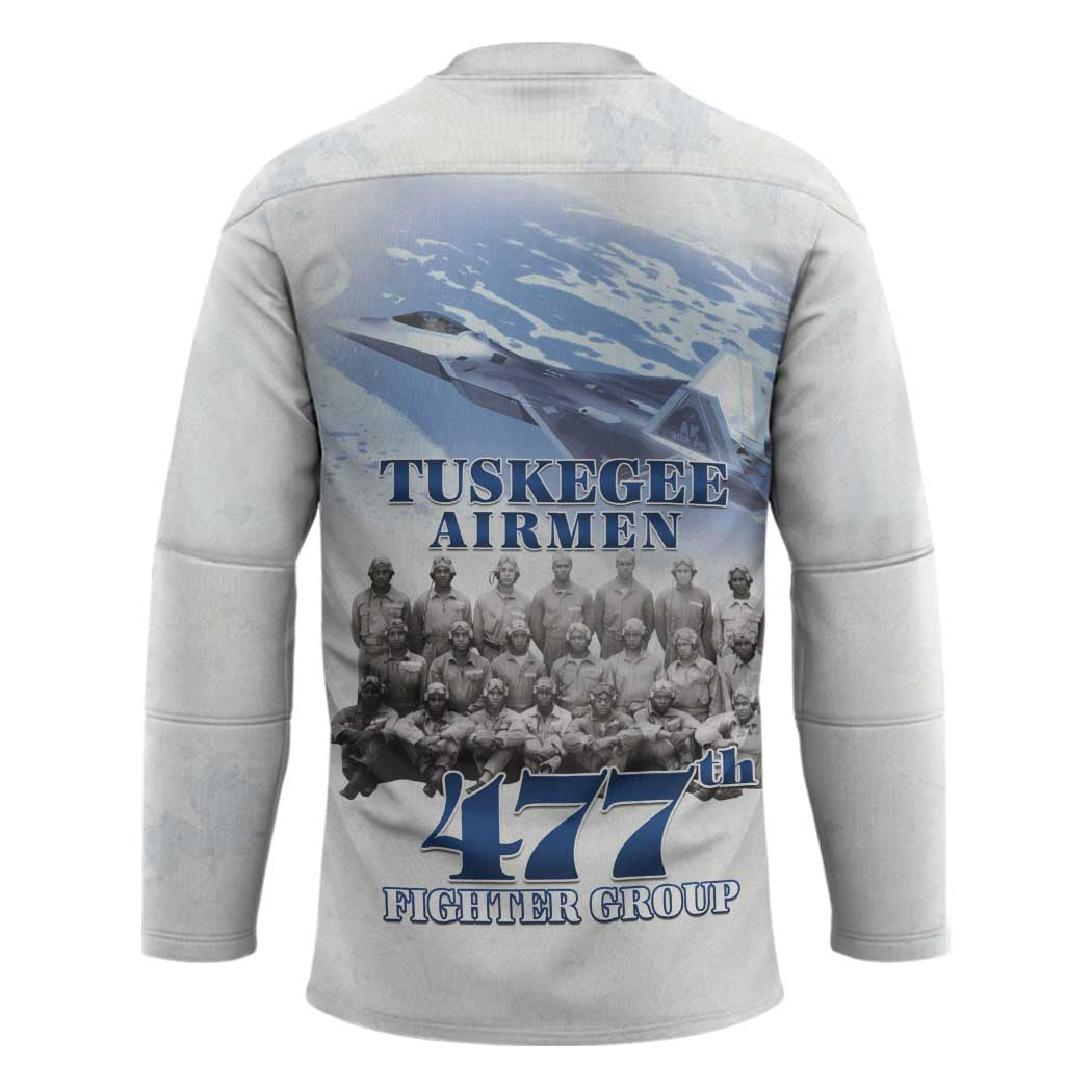 Tuskegee Airmen 477th Fighter Group Hockey Jersey Blue Sky Heritage - Wonder Print Shop