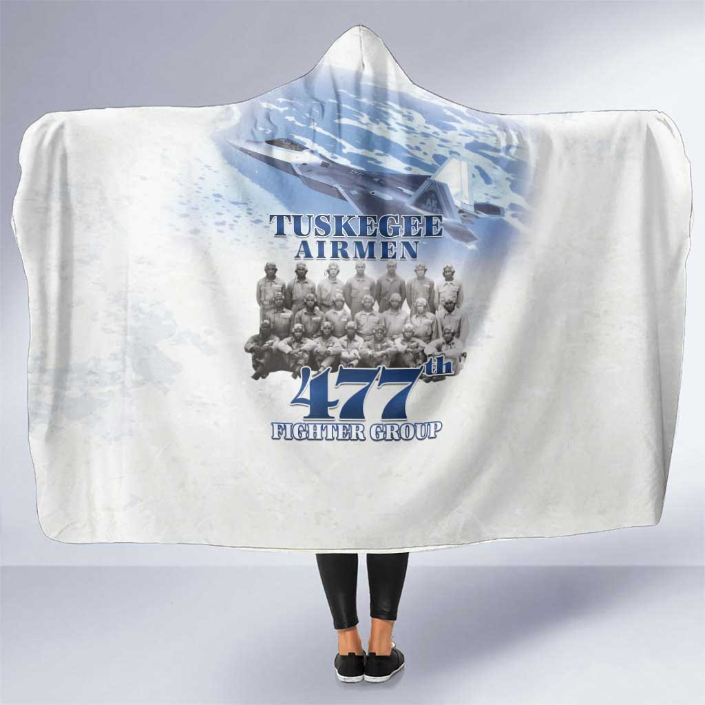 Tuskegee Airmen 477th Fighter Group Hooded Blanket Blue Sky Heritage - Wonder Print Shop