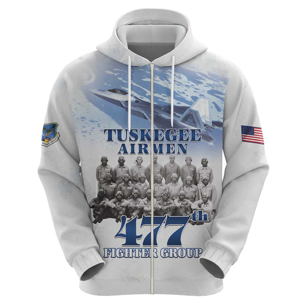 Tuskegee Airmen 477th Fighter Group Hoodie Blue Sky Heritage - Wonder Print Shop