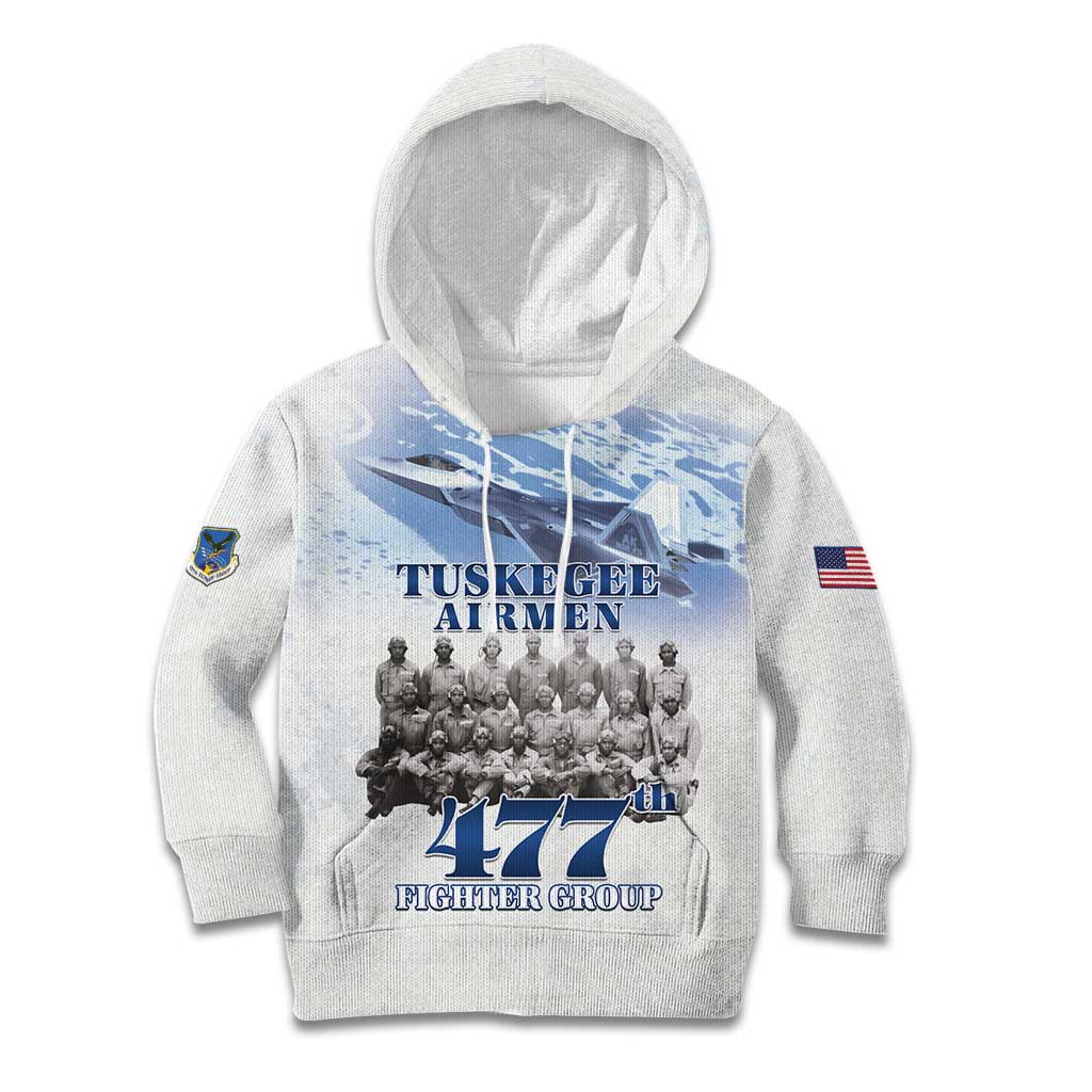 Tuskegee Airmen 477th Fighter Group Kid Hoodie Blue Sky Heritage - Wonder Print Shop