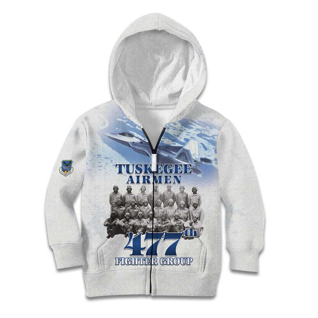 Tuskegee Airmen 477th Fighter Group Kid Hoodie Blue Sky Heritage - Wonder Print Shop
