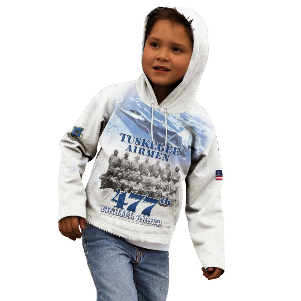 Tuskegee Airmen 477th Fighter Group Kid Hoodie Blue Sky Heritage - Wonder Print Shop