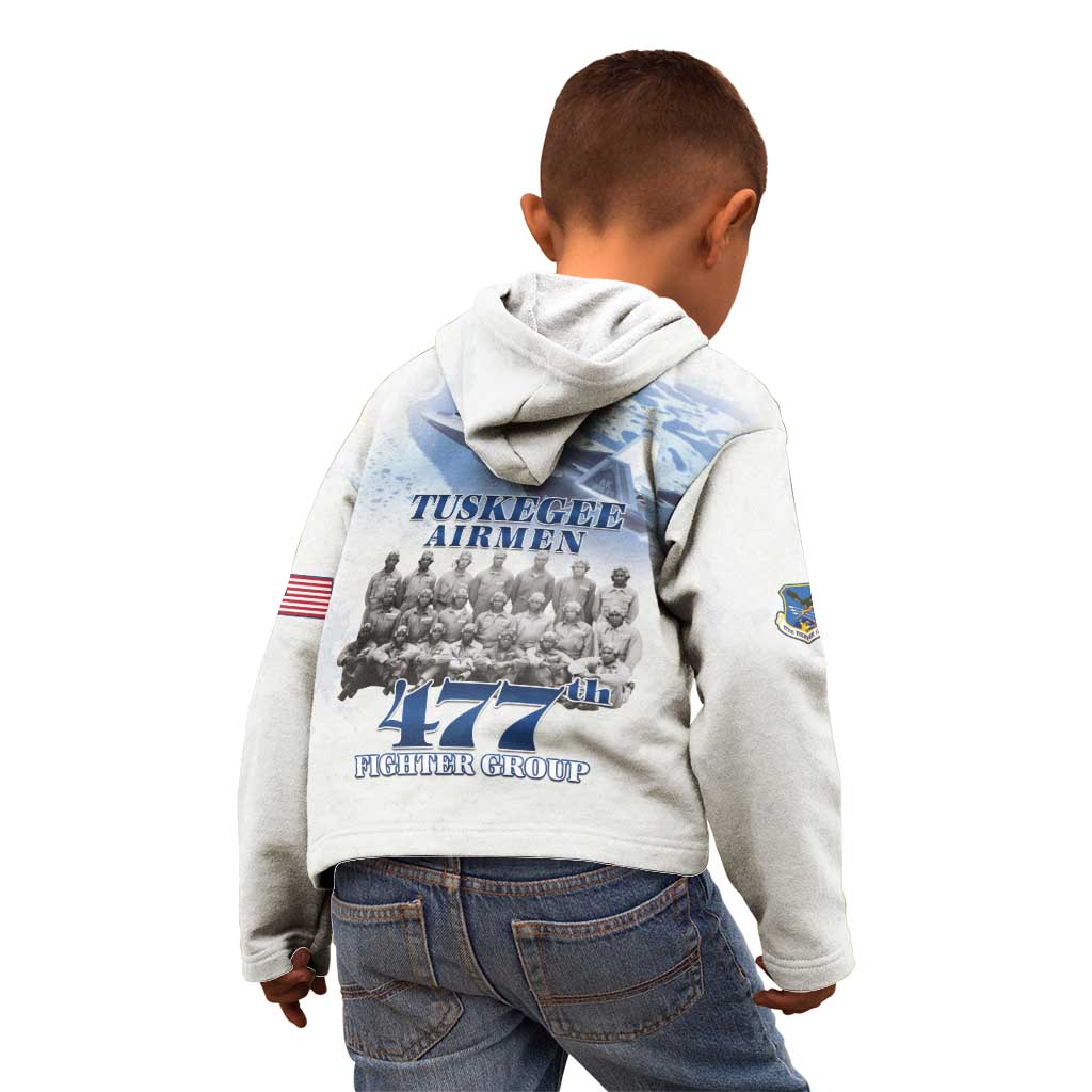 Tuskegee Airmen 477th Fighter Group Kid Hoodie Blue Sky Heritage - Wonder Print Shop