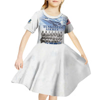 Tuskegee Airmen 477th Fighter Group Kid Short Sleeve Dress Blue Sky Heritage - Wonder Print Shop