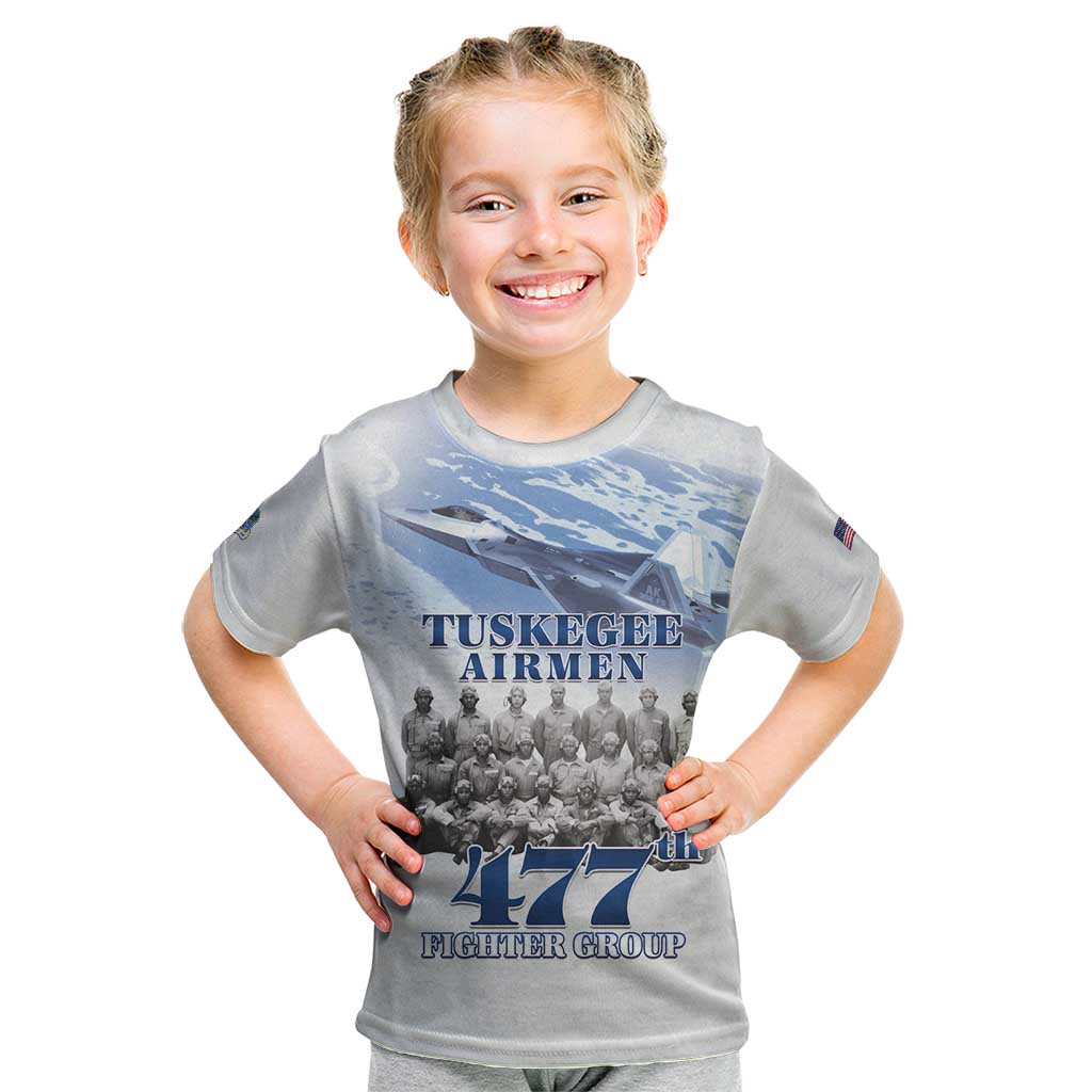 Tuskegee Airmen 477th Fighter Group Kid T Shirt Blue Sky Heritage - Wonder Print Shop