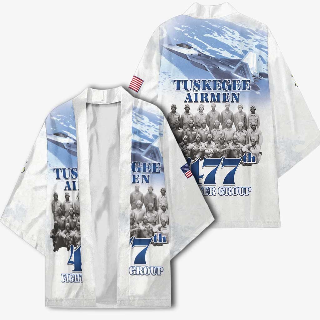 Tuskegee Airmen 477th Fighter Group Kimono Blue Sky Heritage - Wonder Print Shop