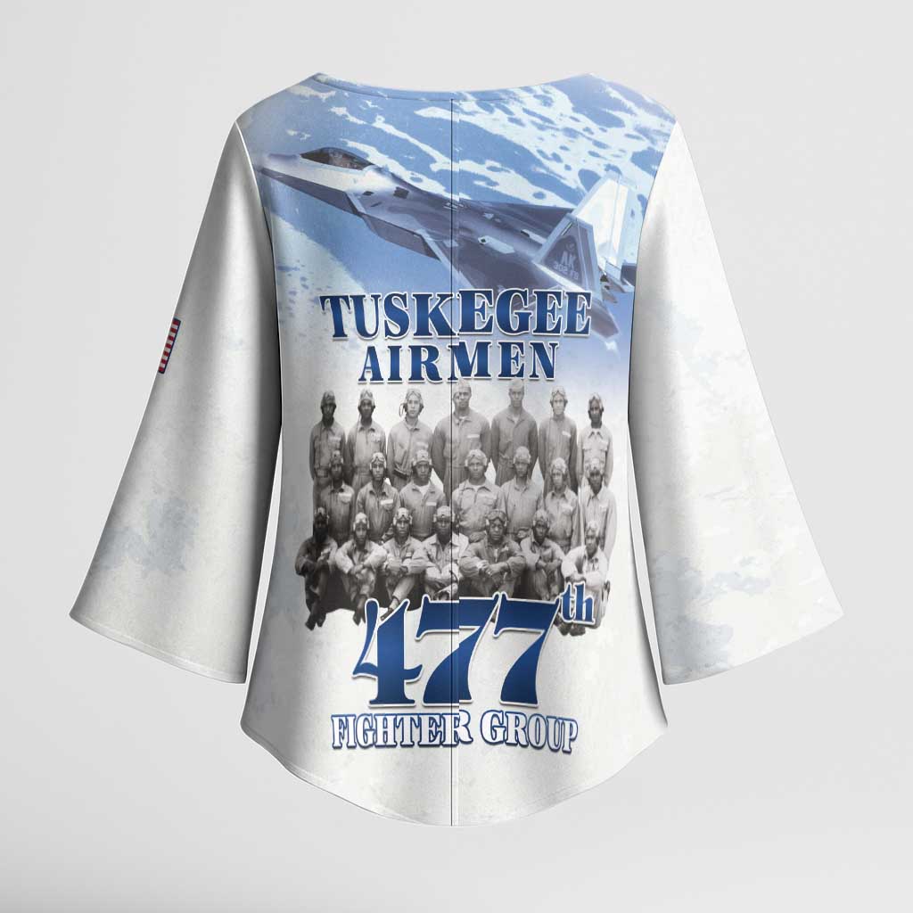 Tuskegee Airmen 477th Fighter Group Kimono Sleeve Blouse Blue Sky Heritage - Wonder Print Shop
