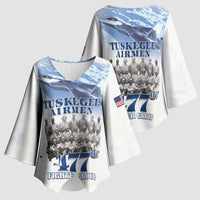 Tuskegee Airmen 477th Fighter Group Kimono Sleeve Blouse Blue Sky Heritage - Wonder Print Shop