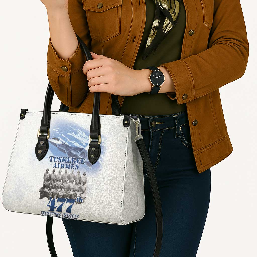 Tuskegee Airmen 477th Fighter Group Leather Bag Blue Sky Heritage - Wonder Print Shop