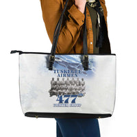 Tuskegee Airmen 477th Fighter Group Leather Tote Bag Blue Sky Heritage - Wonder Print Shop