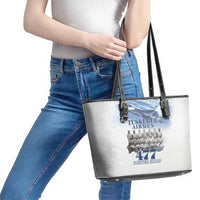 Tuskegee Airmen 477th Fighter Group Leather Tote Bag Blue Sky Heritage - Wonder Print Shop