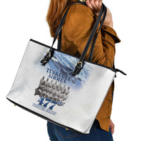 Tuskegee Airmen 477th Fighter Group Leather Tote Bag Blue Sky Heritage - Wonder Print Shop