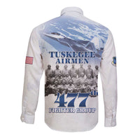 Tuskegee Airmen 477th Fighter Group Long Sleeve Button Shirt Blue Sky Heritage - Wonder Print Shop