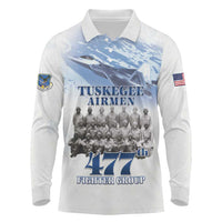Tuskegee Airmen 477th Fighter Group Long Sleeve Polo Shirt Blue Sky Heritage - Wonder Print Shop