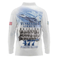 Tuskegee Airmen 477th Fighter Group Long Sleeve Polo Shirt Blue Sky Heritage - Wonder Print Shop