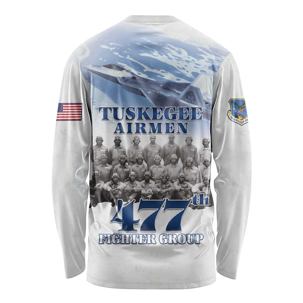 Tuskegee Airmen 477th Fighter Group Long Sleeve Shirt Blue Sky Heritage - Wonder Print Shop