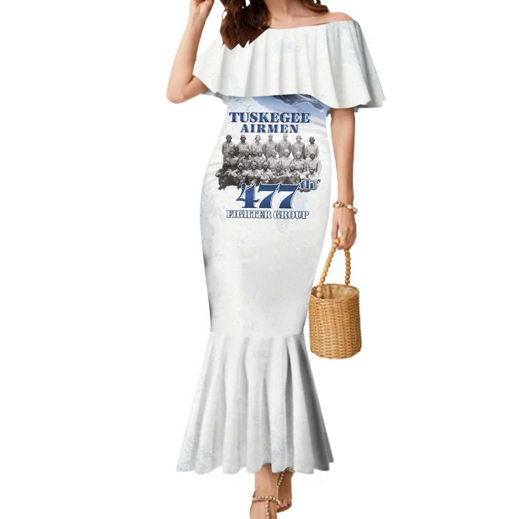 Tuskegee Airmen 477th Fighter Group Mermaid Dress Blue Sky Heritage - Wonder Print Shop
