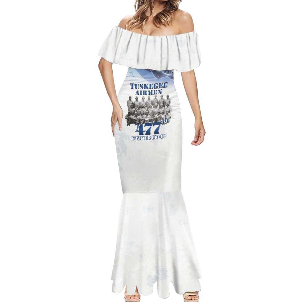 Tuskegee Airmen 477th Fighter Group Mermaid Dress Blue Sky Heritage - Wonder Print Shop