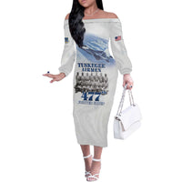 Tuskegee Airmen 477th Fighter Group Off The Shoulder Long Sleeve Dress Blue Sky Heritage - Wonder Print Shop