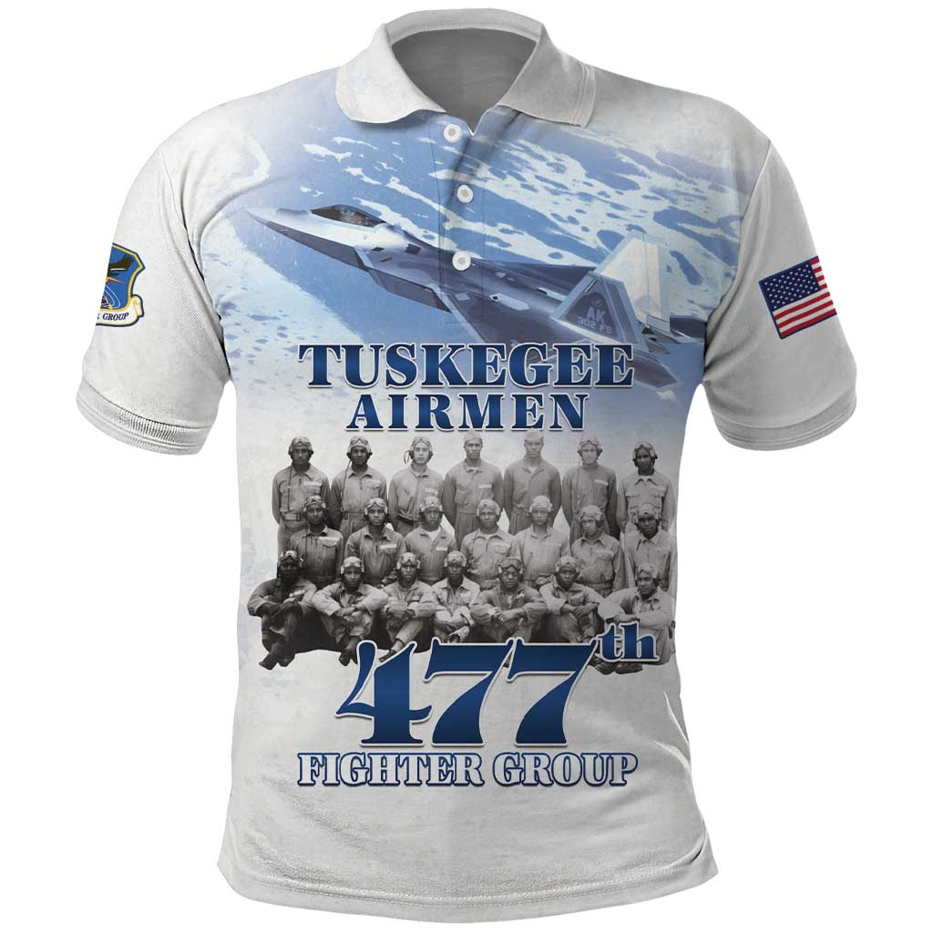 Tuskegee Airmen 477th Fighter Group Polo Shirt Blue Sky Heritage - Wonder Print Shop