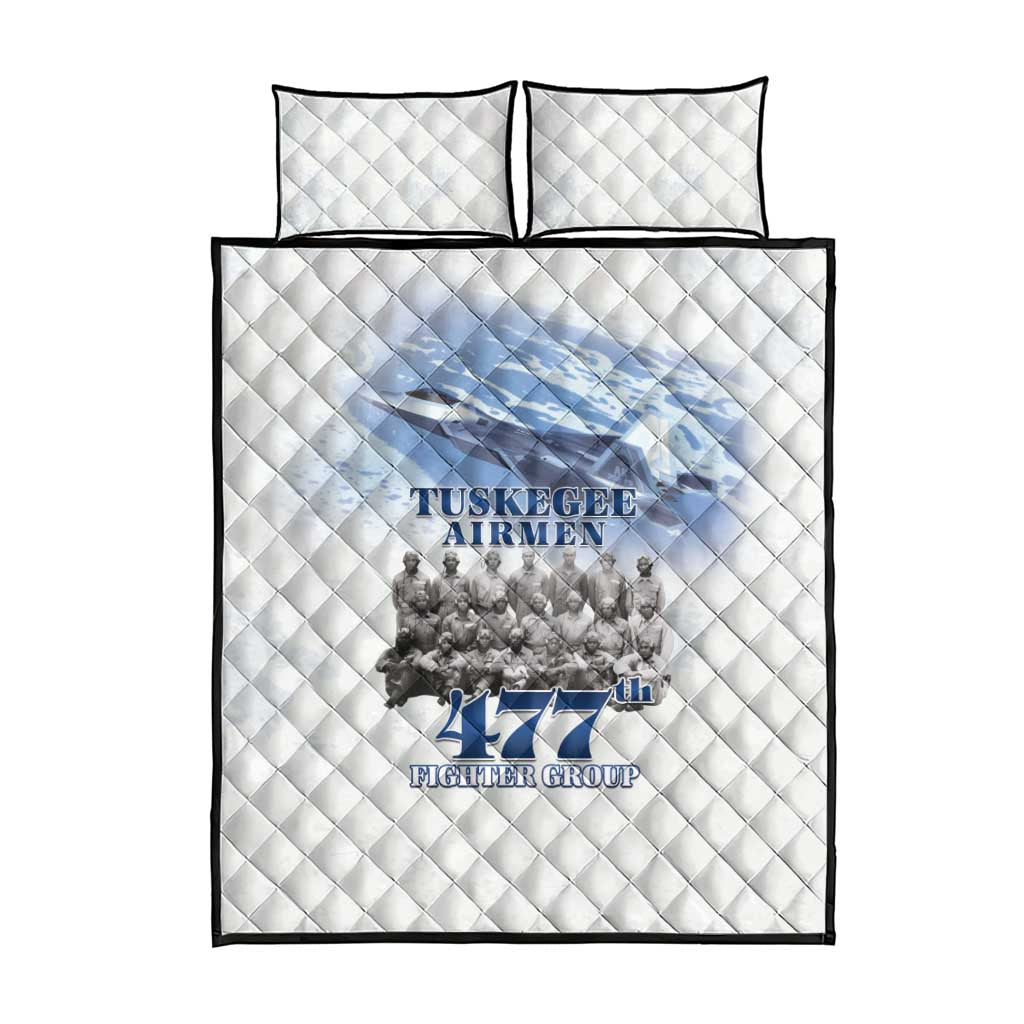 Tuskegee Airmen 477th Fighter Group Quilt Bed Set Blue Sky Heritage - Wonder Print Shop