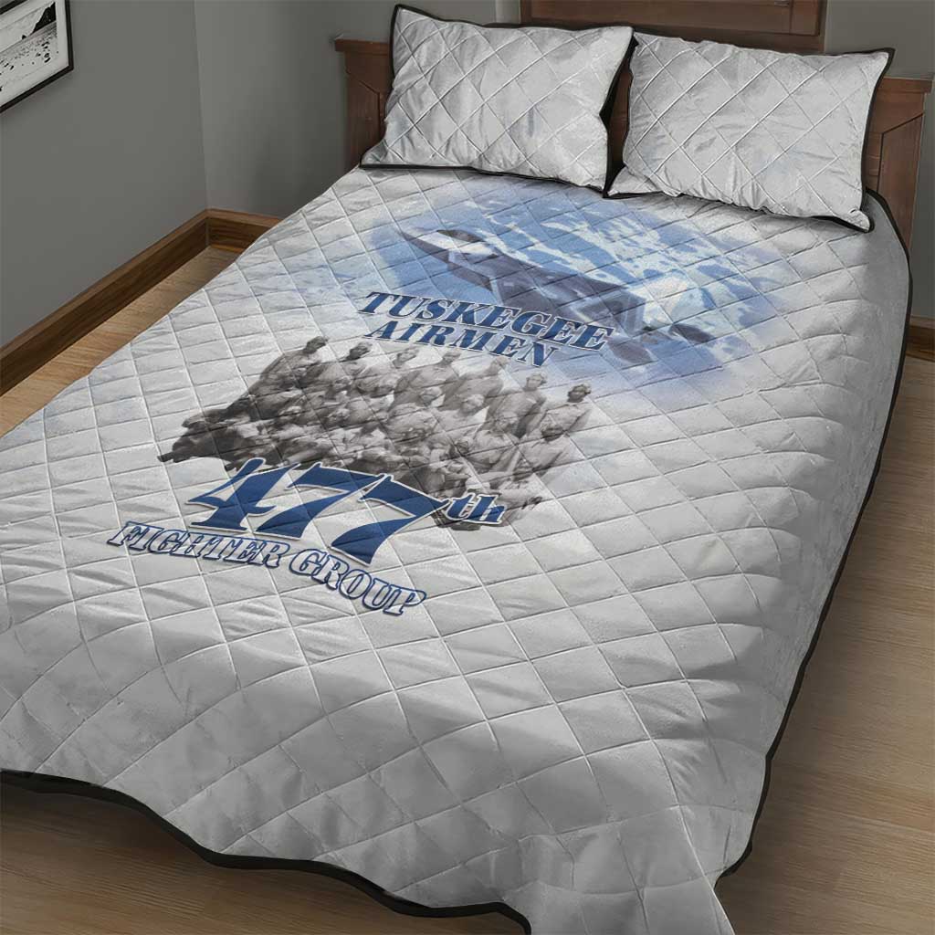 Tuskegee Airmen 477th Fighter Group Quilt Bed Set Blue Sky Heritage - Wonder Print Shop